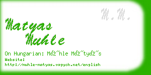 matyas muhle business card